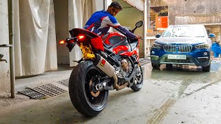 LOUD BMW S1000RR Akrapovic Full Exhaust System Sound FLAME SPITTER 🔥 [upl. by Riti]