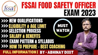 FSSAI Food Safety Officer Exam 2023  Full Information  FSSAI CFSO amp TO Syllabus Exam Preparation [upl. by Cirded]