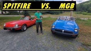 Classic British Car Battle MGB Vs Triumph Spitfire [upl. by Oflodor]