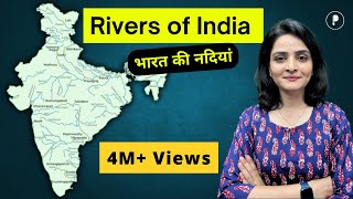 Rivers of India part 1 भारत की नदियां on India Map भारत का मानचित्र  PART 1 [upl. by Aidnahs]