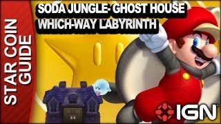 New Super Mario Bros U 3 Star Coin Walkthrough  Soda JungleGhost House WhichWay Labyrinth [upl. by Yesmar]