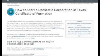 How to Start a Corporation in Texas  TX Secretary of State [upl. by Lucia316]