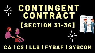 Contingent Contract  Section 3136  Indian Contract Act  Examples  Explained in Hindi [upl. by Neyrb]