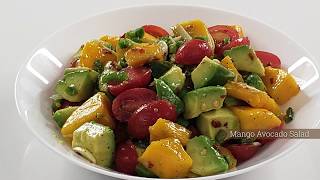 Mango Avocado Salad  10 Minute Recipe  Dish amp Devour [upl. by Rockey]