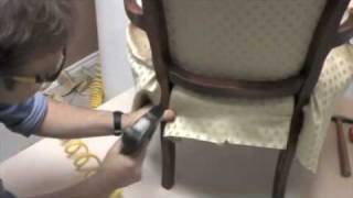 upholstering a bergere chair [upl. by Hewet]