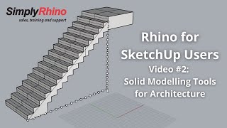 Rhino for SketchUp Users  Video 2 of 3 Solid Modelling Tools for Architecture [upl. by Ymmas]