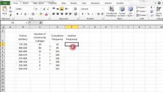 Excel Cumulative Frequency and Relative Frequency [upl. by Attenahs]