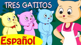 Tres Gatitos Three Little Kittens  Canciones infantiles en Español  ChuChu TV [upl. by Andros]