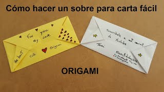 💌  SOBRE  💌 para CARTA FACIL ✅  Origami PASO A PASO [upl. by Markson433]