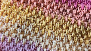 Crochet Extended Moss Stitch  BEGINNER  The Crochet Crowd [upl. by Harmony809]