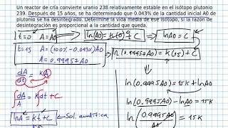 Video 3 Aplicaciones Ecuaciones Diferenciales Ordinarias  Variación de Isotopos [upl. by Bedwell745]