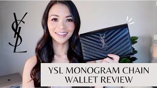 YSL MONOGRAM CHAIN WALLET WOC REVIEW WHAT FITS amp MOD SHOTS  Irene Simply [upl. by Gnilrets]