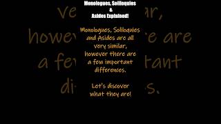 Monologues Soliloquies amp Asides  Explained [upl. by Areema]