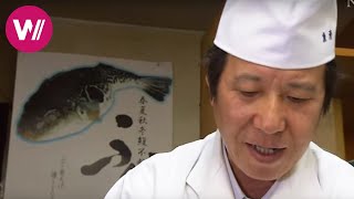 Fugu  how to prepare the deadly pufferfish as shown by quotUoseiquot chef Rikizo Okamoto  Tokyo [upl. by Akirea]