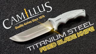 Camillus® Titanium Stainless Fixed Blade Knife 2020  Knife Review [upl. by Nhguavoj712]