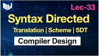 Syntax Directed Translation SDT  Scheme  CD  Compiler Design  Lec33  Bhanu Priya [upl. by Derte]