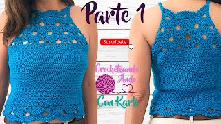 Blusa tejida a crochet  😍 Modelo quotBelaquot 😍 Parte 1  FACIL Y EN TODAS LAS TALLAS  Paso a Paso [upl. by Guimar]