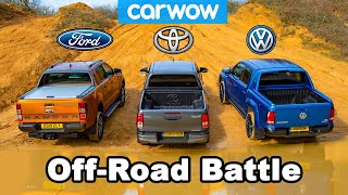 VW Amarok vs Ford Ranger vs Toyota Hilux OFFROAD BATTLE [upl. by Mauer]