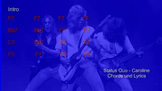 Status Quo  Caroline Guitar Chords and Lyrics [upl. by Lachance]