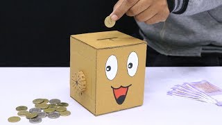 Personal Money Box at Home from Cardboard [upl. by Eneres]