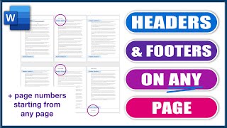 Headers amp Footers on ANY page in WORD  Microsoft Word tutorials [upl. by Wolfie]