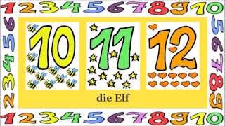 Deutsch lernen Zahlen 1  12 Spiel  game  jeu de Kim [upl. by Oniluap]