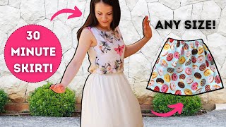 How to sew a gathered skirt in 30 minutes  QUICK and EASY tutorial [upl. by Atiuqehc]