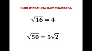 Simplificar una raíz cuadrada [upl. by Ahseinar654]