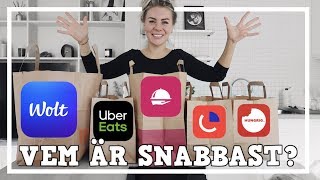 VEM ÄR SNABBAST  Wolt Uber Eats Foodora Onlinepizza eller Hungrigse [upl. by Nylla]