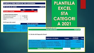 ¿Cómo calcular la Renta de 5ta Categoría en ExcelPlantilla Gratis [upl. by Ewall956]