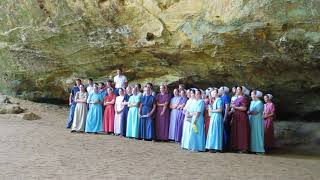 Amish or Mennonites Singing in Ash Cave Hocking Hills Ohio [upl. by Marshal]