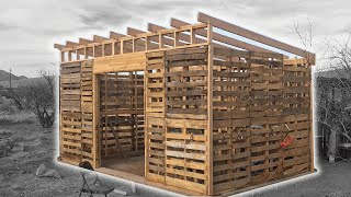 DIY Pallet Project Shed Build part 1 [upl. by Nit]