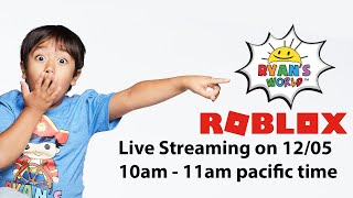 Ryans World in Roblox Live Streaming Event [upl. by Ahseenat]