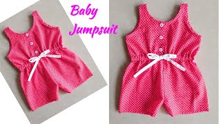 Baby Jumpsuit  Dungaree Dress Cutting and Stitching with button placket [upl. by Tiffi507]