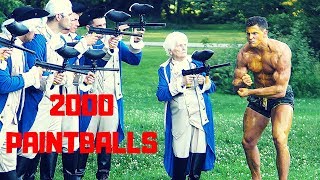 Grandma Shoots 2000 PAINTBALLS at Bodybuilder  Bodybuilder VS Crazy Paintball Gun Challenge Fail [upl. by Vasya]