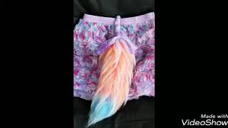 Making a fuzzy fox tail from yarn DIY Kawaii Halloween costume [upl. by Anaiuq]