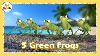 Five Green Frogs  Original Kids Song [upl. by Monahan]