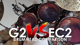 Evans EC2 vsG2 Clear  Direct Drumhead Comparison  Drum Dog [upl. by Winchester]