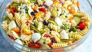 Quick and Easy Pasta Salad Recipe [upl. by Naillimxam]