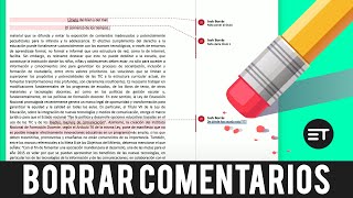 Cómo BORRAR los COMENTARIOS o revisiones en Word EducaTutos [upl. by Oemac]