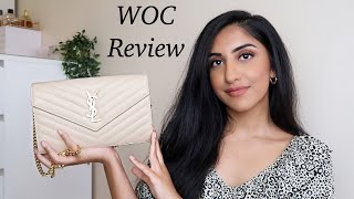 YSL Saint Laurent Wallet On Chain  Review Try on amp What Fits Inside [upl. by Auqinihs]