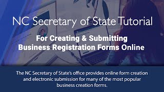 Tutorial For Creating amp Submitting Business Registration Forms Online [upl. by Adriene]