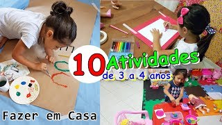 10 DICAS de ATIVIDADES DE 3 A 4 ANOS  Fazer em CASA [upl. by Eppesuig125]