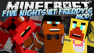 Minecraft  FIVE NIGHTS AT FREDDYS FNAF MOD Scary Animatronics  Mod Showcase [upl. by Arual]