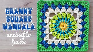 uncinetto facile  mattonella granny square MANDALA [upl. by Jaqitsch]