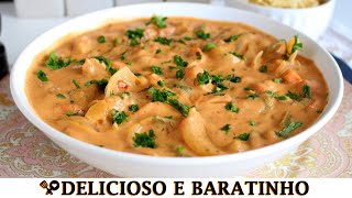 ESTROGONOFE VEGETARIANO BARATINHO  RECEITAS QUE AMO [upl. by Amarillis692]