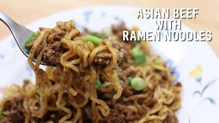 Asian Beef with Ramen Noodles  Easy Ground Beef Recipe [upl. by Kendry]