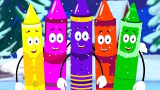 Five Little Crayons  Learn Colors  Christmas Carols  Xmas [upl. by Graham]