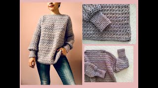 Suéter jersey a crochet para mujer ¡Fácil y paso a paso [upl. by Anecuza]