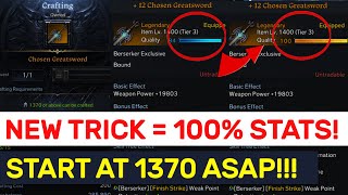 NEW TRICK To REROLL Item 100 Quality Start This At 1370 ASAP  Lost Ark [upl. by Adnar251]